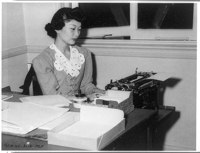 A typist at her desk, 1942
